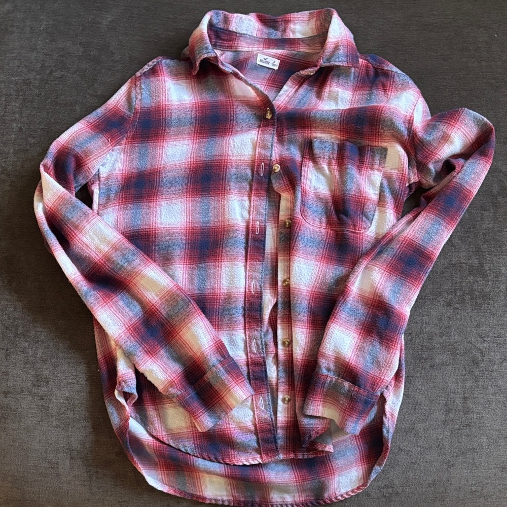 Women’s XS Hollister Red and Blue Plaid Shirt